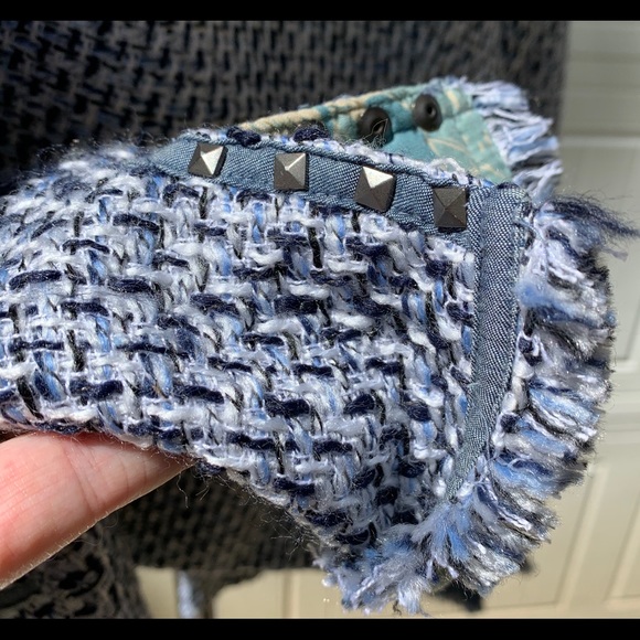 Maison Scotch Soda Blue Tweed jacket blazer SM-Med - Picture 7 of 14